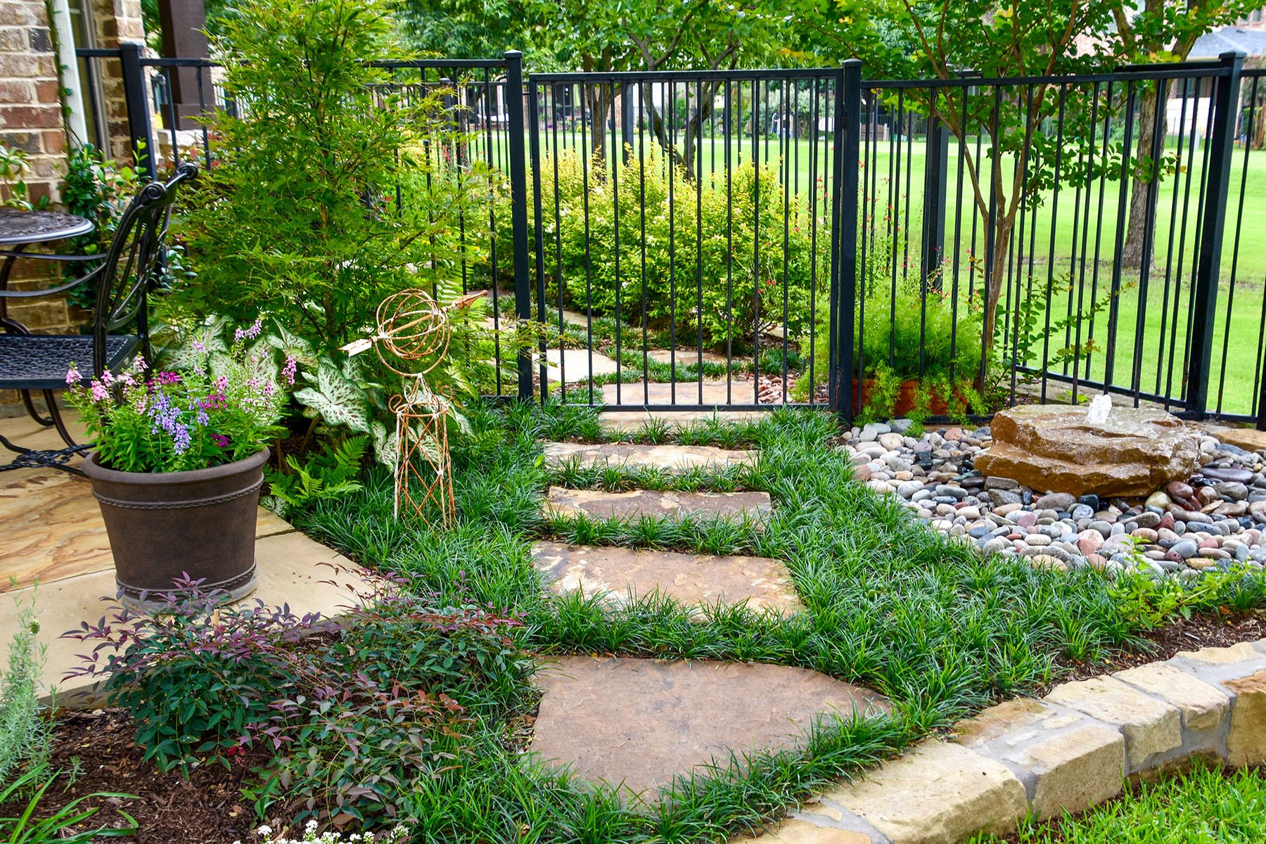 Gannaway  Residence Path with Bubbling Rock